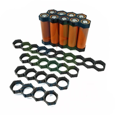 Cylindrical  ABS 18650 Battery Holder 2 Cell 6P 10P 13P Size Black Color