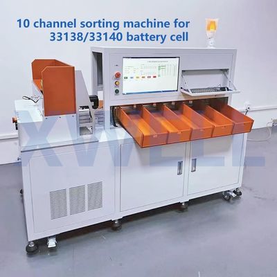 Good price Automatic Cylindrical Battery Cell Sorting Machine 10 Channel For 33138 33140 online
