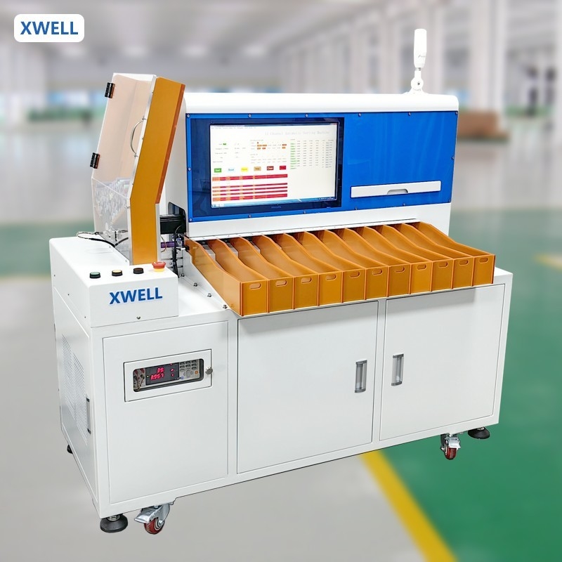 11 Channels 18650 21700 32650 Automatic Cylindrical Battery Cell Sorter Sorting Machine