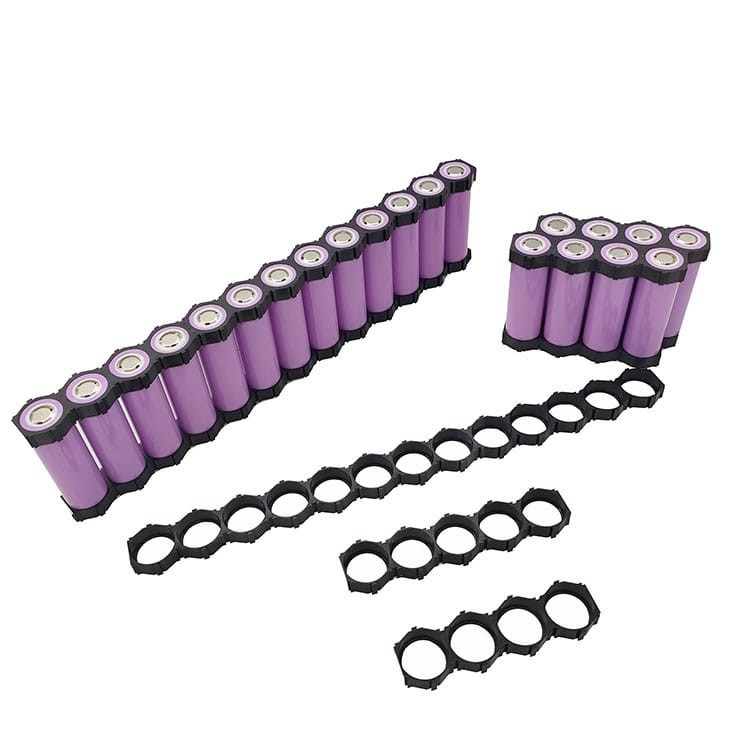 Cylindrical  ABS 18650 Battery Holder 2 Cell 6P 10P 13P Size Black Color